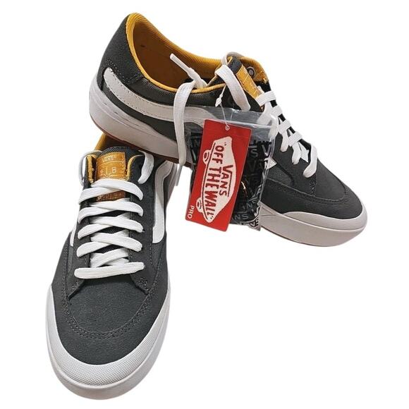VANS ~Men's 7; Woman 8.5~ Berle Pro Pewter Gray Grey / Mango Mojito White NEW. - Picture 15 of 16